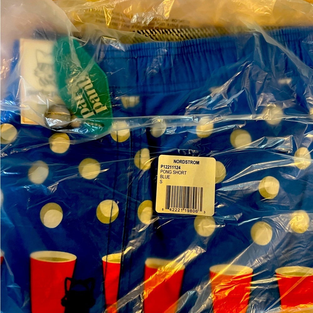 🆕Party Pants Red Solo Cup Swim Trunks::Patriotic Red White Blue:: NWT::SMALL - Picture 2 of 4